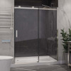 ANZZI Rhodes Series 48" x 76" Frameless Sliding Shower Door with Handle In Brushed Nickel - SD-FRLS05701BN