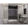 ANZZI Rhodes Series 60" x 76" Frameless Sliding Shower Door with Handle In Brushed Nickel - SD-FRLS05702BN