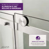 ANZZI Rhodes Series 60" x 76" Frameless Sliding Shower Door with Handle In Brushed Nickel - SD-FRLS05702BN