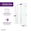 ANZZI Rhodes Series 60" x 76" Frameless Sliding Shower Door with Handle In Chrome - SD-FRLS05702CH