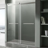 ANZZI Kahn Series 60" x 76" Frameless Sliding Shower Door with Horizontal Handle In Brushed Nickel - SD-FRLS05802BN