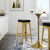 Modway Arrive Gold Stainless Steel Performance Velvet Bar Stool EEI-3268-GLD-BLK Gold Black