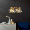 Modway Resound Amber Glass And Brass Pendant Chandelier EEI-3272