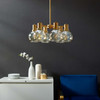 Modway Resound Amber Glass And Brass Pendant Chandelier EEI-3272