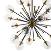 Modway Constellation Clear Glass and Brass Ceiling Light Pendant Chandelier EEI-3273