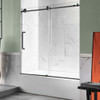 ANZZI Raymore Series 60" x 62" Frameless Sliding Tub Door In Matte Black - SD-AZ8080-01MB