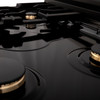 ZLINE Autograph Edition 30" Porcelain Rangetop with 4 Gas Burners in Black Stainless Steel and Gold Accents RTBZ-30-G