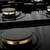 ZLINE Autograph Edition 36" Porcelain Rangetop with 6 Gas Burners in Stainless Steel and Champagne Bronze Accents RTZ-36-CB