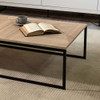 Manhattan Comfort 255351 Celine 53.14 Coffee Table with Steel Legs in Nude Mosaic Wood