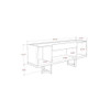 Manhattan Comfort 1023852 Celine 70.86 Buffet Stand with Push to Open Doors and Steel Legs in Black and Black Marble