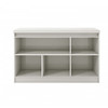 Manhattan Comfort 1010356 Viennese 46.81 Buffet Stand with 5 Compartment Shelves in Off White and Cinnamon Light Brown