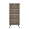 Manhattan Comfort 12PMC6 Hampton 4-Tier Bookcase with Solid Wood Legs in Off White