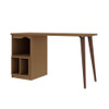 Manhattan Comfort 15PMC5 Hampton 53.54 Home Office Desk with 3 Cubby Spaces and Solid Wood Legs in Maple Cream