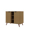 Manhattan Comfort 16PMC5 Hampton 39.37 Buffet Stand Cabinet with 7 Shelves and Solid Wood Legs in Maple Cream