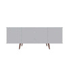 Manhattan Comfort 17PMC1 Hampton 62.99 TV Stand with 4 Shelves and Solid Wood Legs in White