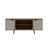 Manhattan Comfort 17PMC11 Hampton 62.99 TV Stand with 4 Shelves and Solid Wood Legs in Off White and Maple Cream