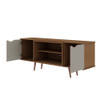 Manhattan Comfort 17PMC11 Hampton 62.99 TV Stand with 4 Shelves and Solid Wood Legs in Off White and Maple Cream