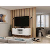 Manhattan Comfort 18PMC1 Hampton 53.54 TV Stand with 4 Shelves and Solid Wood Legs in White