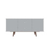 Manhattan Comfort 18PMC1 Hampton 53.54 TV Stand with 4 Shelves and Solid Wood Legs in White