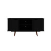 Manhattan Comfort 18PMC70 Hampton 53.54 TV Stand with 4 Shelves and Solid Wood Legs in Black