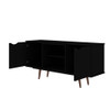 Manhattan Comfort 18PMC70 Hampton 53.54 TV Stand with 4 Shelves and Solid Wood Legs in Black