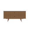 Manhattan Comfort 18PMC5 Hampton 53.54 TV Stand with 4 Shelves and Solid Wood Legs in Maple Cream