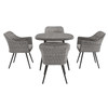 Modway Endeavor 5 Piece Outdoor Patio Wicker Rattan Dining Set EEI-3320-GRY-GRY-SET Gray Gray