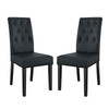 Modway Confer Dining Side Chair Vinyl Set of 2 EEI-3323-BLK Black