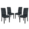 Modway Confer Dining Side Chair Vinyl Set of 4 EEI-3324-BLK Black