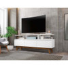 Manhattan Comfort 233BMC6 Yonkers 62.99 TV Stand with Solid Wood Legs and 6 Media and Storage Compartments in White