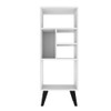 Manhattan Comfort 179AMC205 Warren Mid-High Bookcase 2.0 with 5 Shelves in White with Black Feet