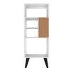 Manhattan Comfort 179AMC205 Warren Mid-High Bookcase 2.0 with 5 Shelves in White with Black Feet