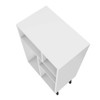 Manhattan Comfort 190AMC205 Warren Low Bookcase 3.0 with 5 Shelves  in White with Black Feet