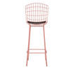 Manhattan Comfort 198AMC5 Madeline 41.73" Barstool with Seat Cushion in Rose Pink Gold and Black