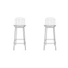 Manhattan Comfort 2-198AMC2 Madeline 41.73" Barstool, Set of 2 in Silver and White