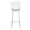 Manhattan Comfort 2-198AMC2 Madeline 41.73" Barstool, Set of 2 in Silver and White