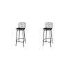 Manhattan Comfort 2-198AMC3 Madeline 41.73"  Barstool, Set of 2 with Seat Cushion in Black