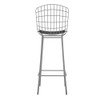 Manhattan Comfort 2-198AMC7 Madeline 41.73"  Barstool, Set of 2 with Seat Cushion in Charcoal Grey and Black