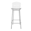 Manhattan Comfort 3-198AMC2 Madeline 41.73" Barstool, Set of 3 in Silver and White