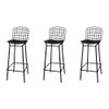 Manhattan Comfort 3-198AMC3 Madeline 41.73" Barstool, Set of 3 with Seat Cushion in Black