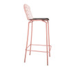 Manhattan Comfort 3-198AMC5 Madeline 41.73" Barstool, Set of 3 with Seat Cushion in Rose Pink Gold and Black