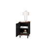 Manhattan Comfort 302AMC226 Mosholu Nightstand with 2 Shelves in Black and Nut Brown