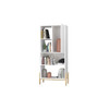 Manhattan Comfort 308AMC157 Bowery Bookcase with 5 Shelves in White and Oak