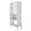 Manhattan Comfort 308AMC157 Bowery Bookcase with 5 Shelves in White and Oak