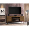 Manhattan Comfort 228BMC9 Bradley 62.99 TV Stand Rustic Brown with 2 Media Shelves and 2 Storage Shelves in Rustic Brown with Solid Wood Legs