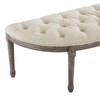 Modway Esteem Vintage French Upholstered Fabric Semi-Circle Bench EEI-3369-BEI Beige