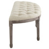 Modway Esteem Vintage French Upholstered Fabric Semi-Circle Bench EEI-3369-BEI Beige