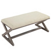 Modway Province Vintage French X-Brace Upholstered Fabric Bench EEI-3371-BEI Beige