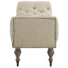 Modway Roland Vintage French Upholstered Fabric Bench EEI-3372-BEI Beige