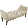 Modway Roland Vintage French Upholstered Fabric Bench EEI-3372-BEI Beige